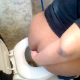 A girl with a plump ass takes a shit while sitting on a toilet. Plopping sounds and grunting are clearly heard. Poop can be seen in the toilet when she wipes. Video is a little sketchy because of a low frame rate in the recording. Over 2.5 minutes.